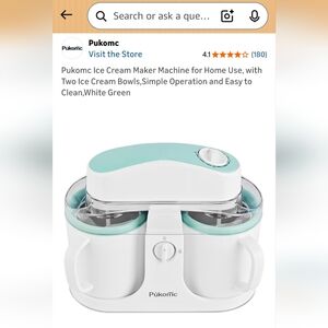 Pukomc Ice Cream Maker With Two Ice Cream Bowls